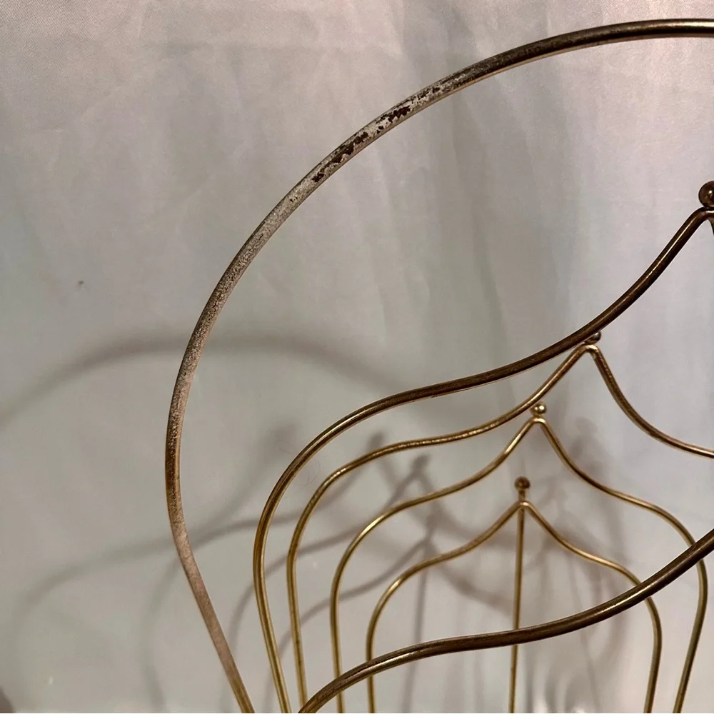 Vintage Brass Metal Magazine Rack